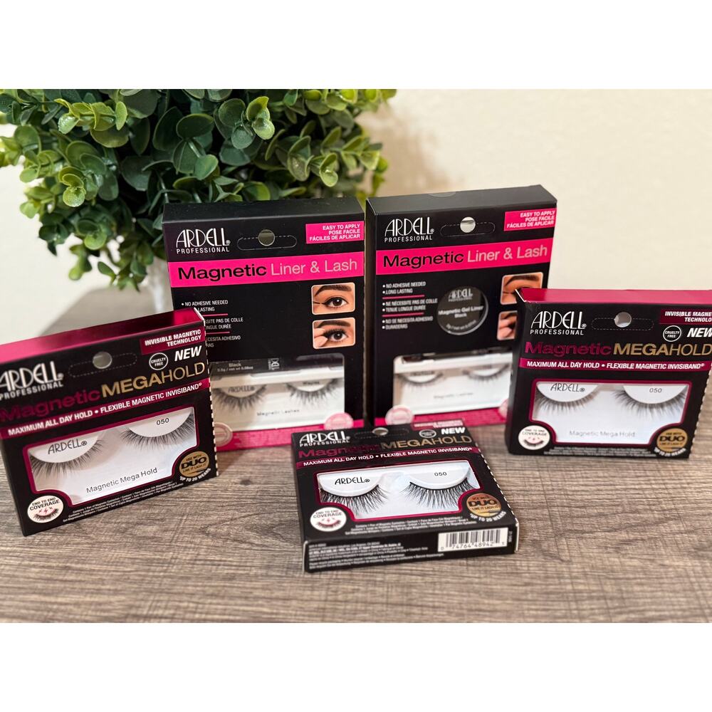 (5 Packs) Ardell Magnetic Lash Bundle – Liner & Lash Wispies & MegaHold 050